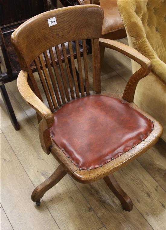 An oak captains chair